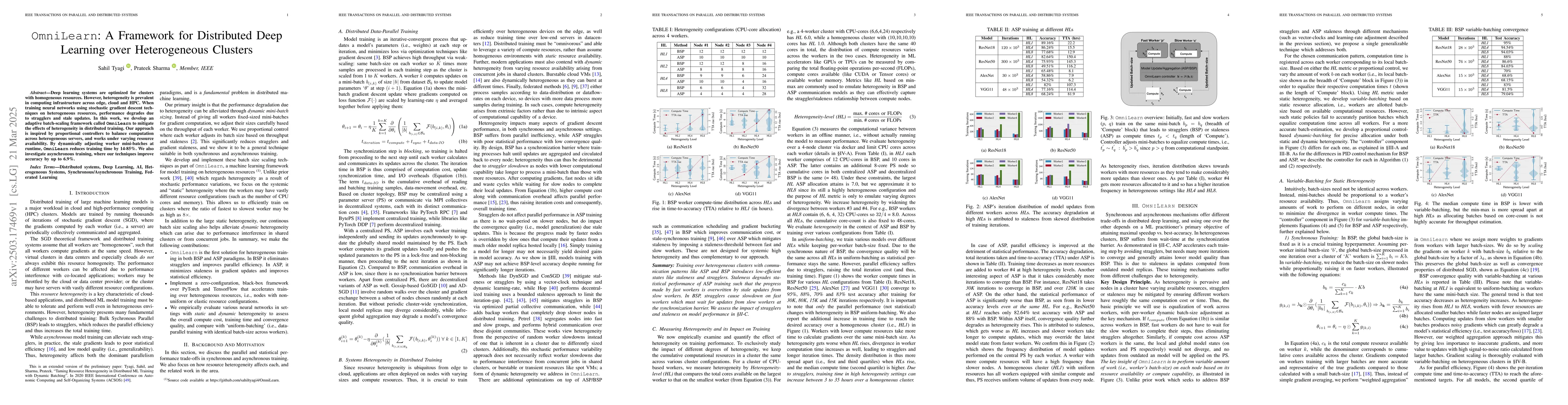 Thumbnail for OmniLearn: A Framework for Distributed Deep Learning over Heterogeneous
  Clusters