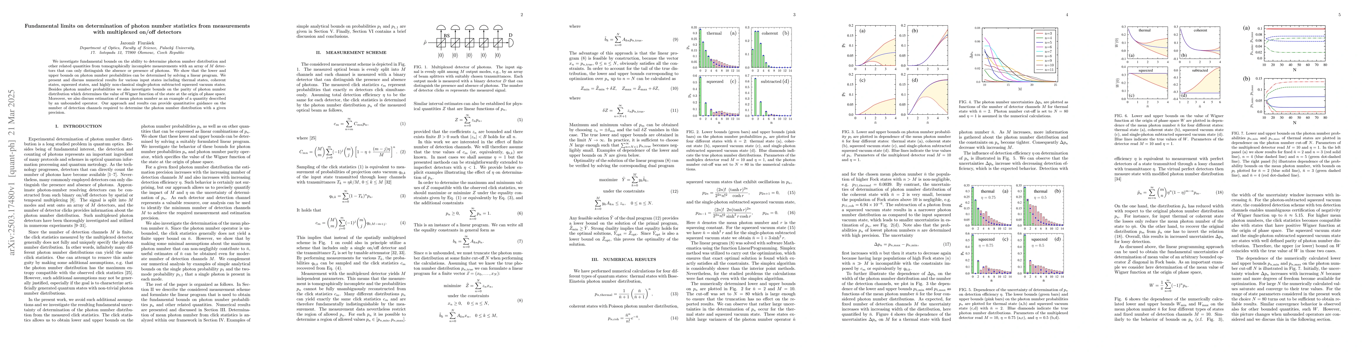 Thumbnail for Fundamental limits on determination of photon number statistics from
  measurements with multiplexed on/off detectors