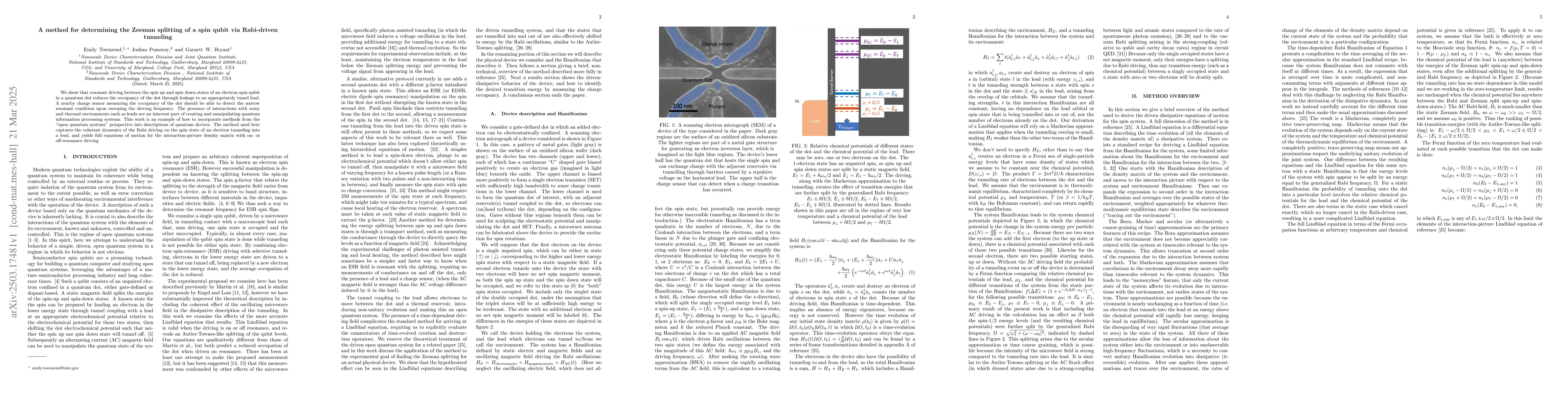 Thumbnail for A method for determining the Zeeman splitting of a spin qubit via
  Rabi-driven tunneling