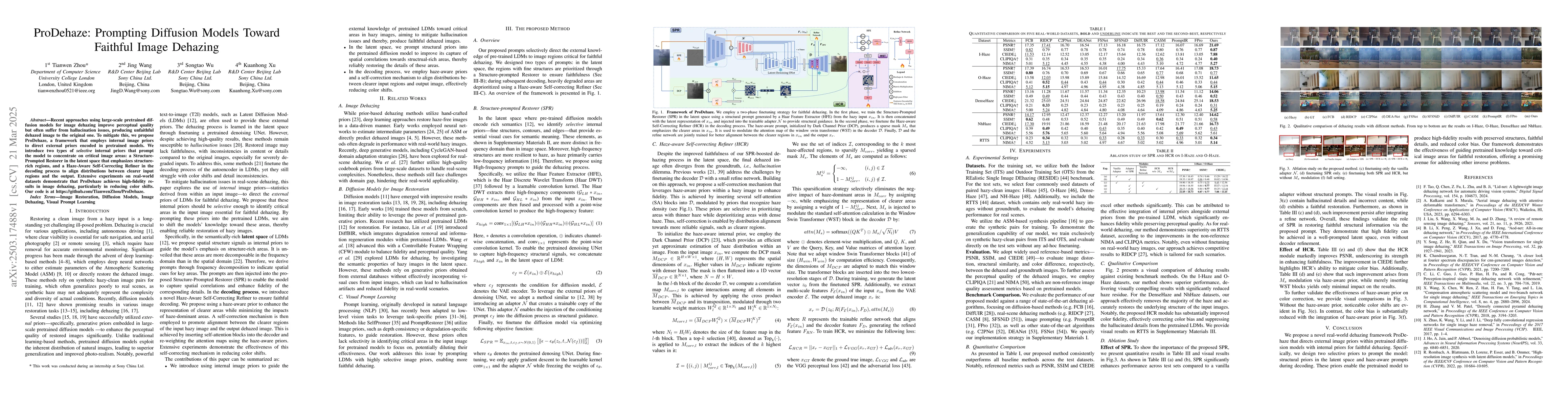 Thumbnail for ProDehaze: Prompting Diffusion Models Toward Faithful Image Dehazing