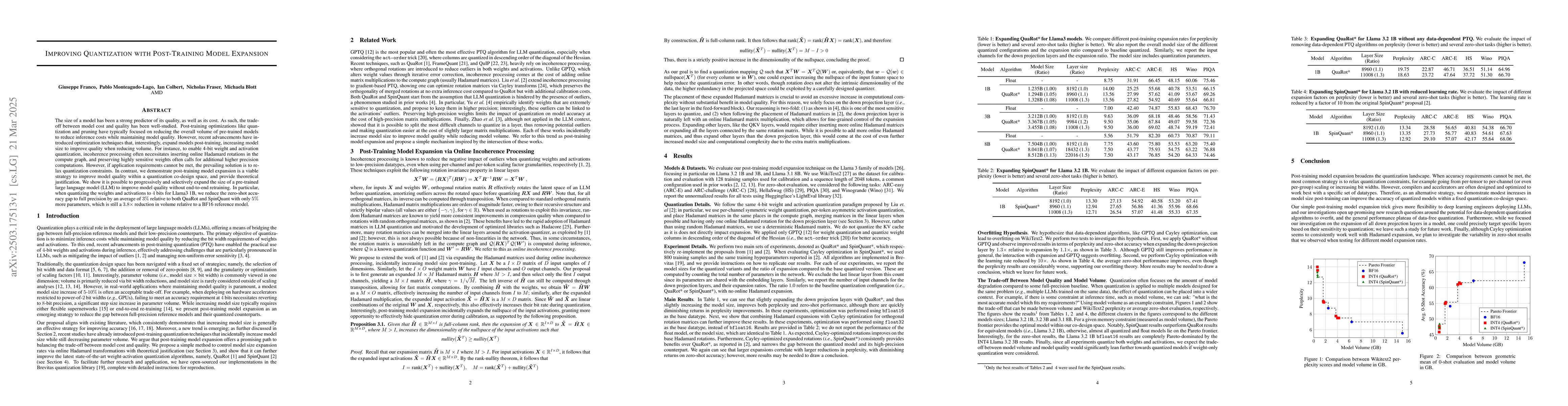 Thumbnail for Improving Quantization with Post-Training Model Expansion