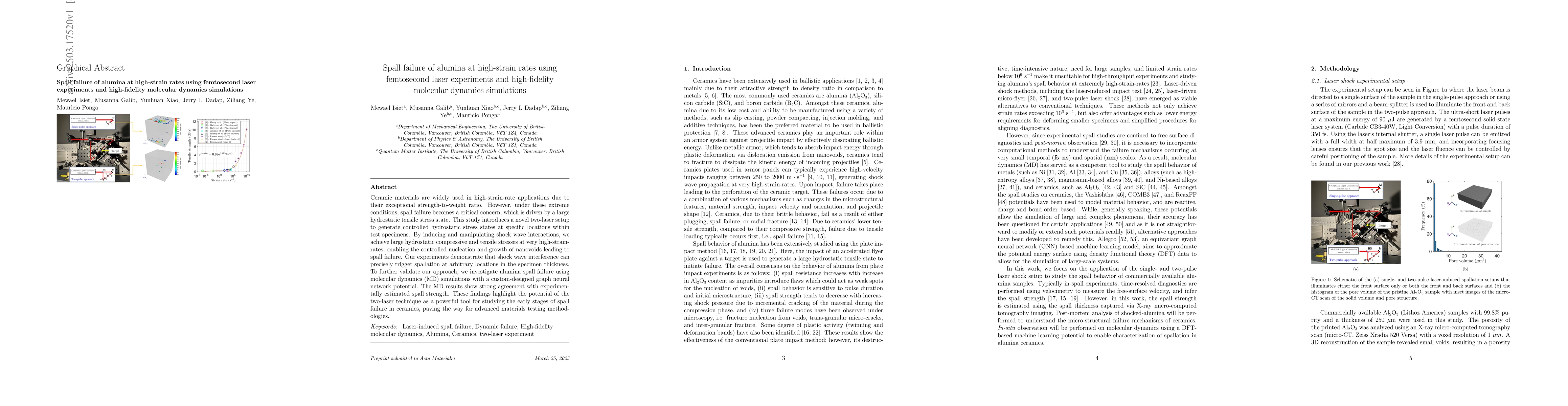 Thumbnail for Spall failure of alumina at high-strain rates using femtosecond laser
  experiments and high-fidelity molecular dynamics simulations