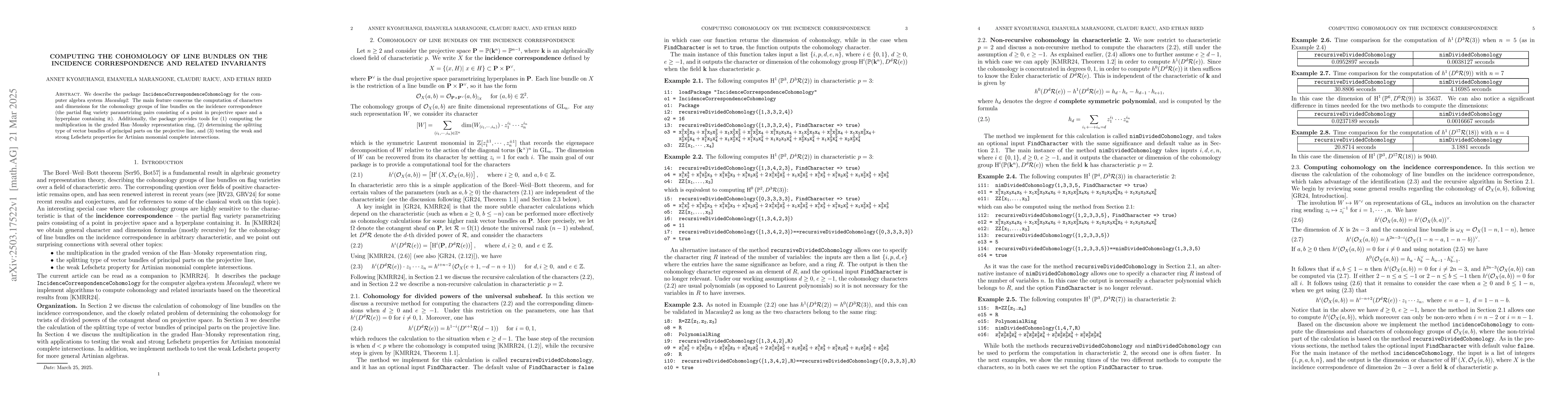 Thumbnail for Computing the cohomology of line bundles on the incidence correspondence
  and related invariants