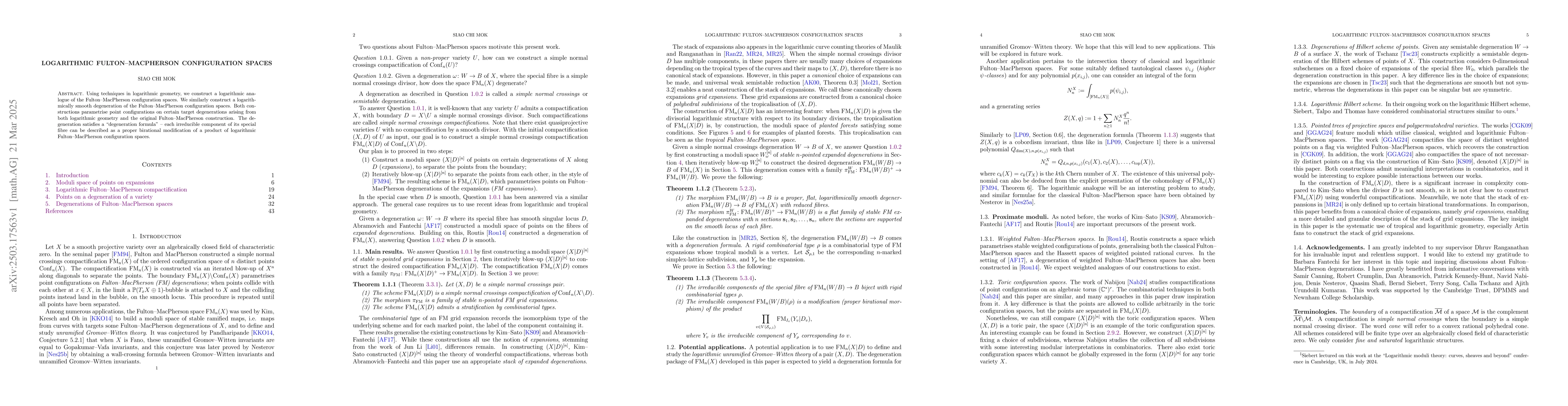 Thumbnail for Logarithmic Fulton--MacPherson configuration spaces
