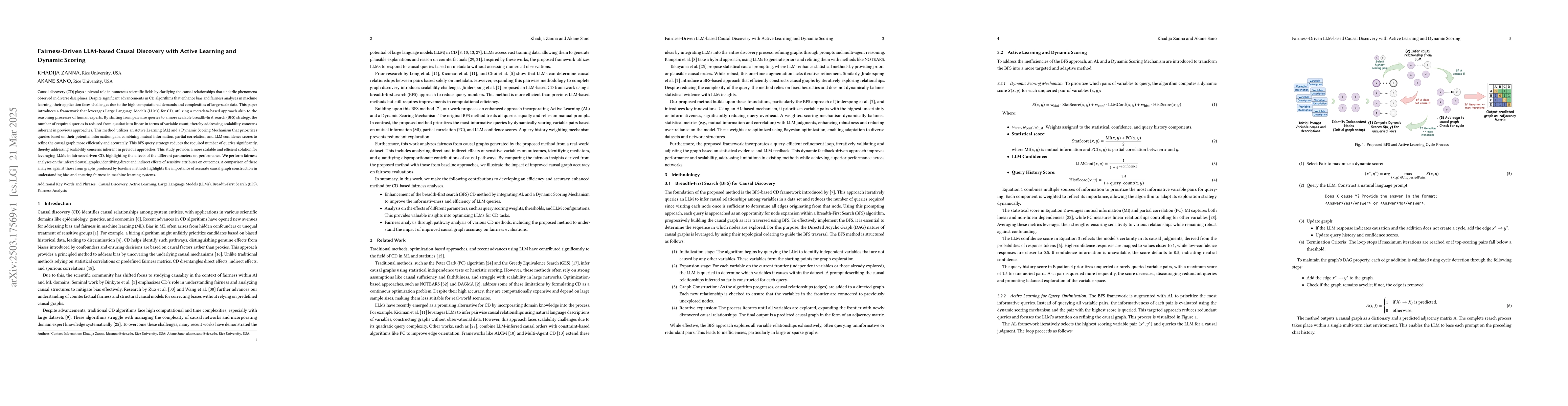 Thumbnail for Fairness-Driven LLM-based Causal Discovery with Active Learning and
  Dynamic Scoring
