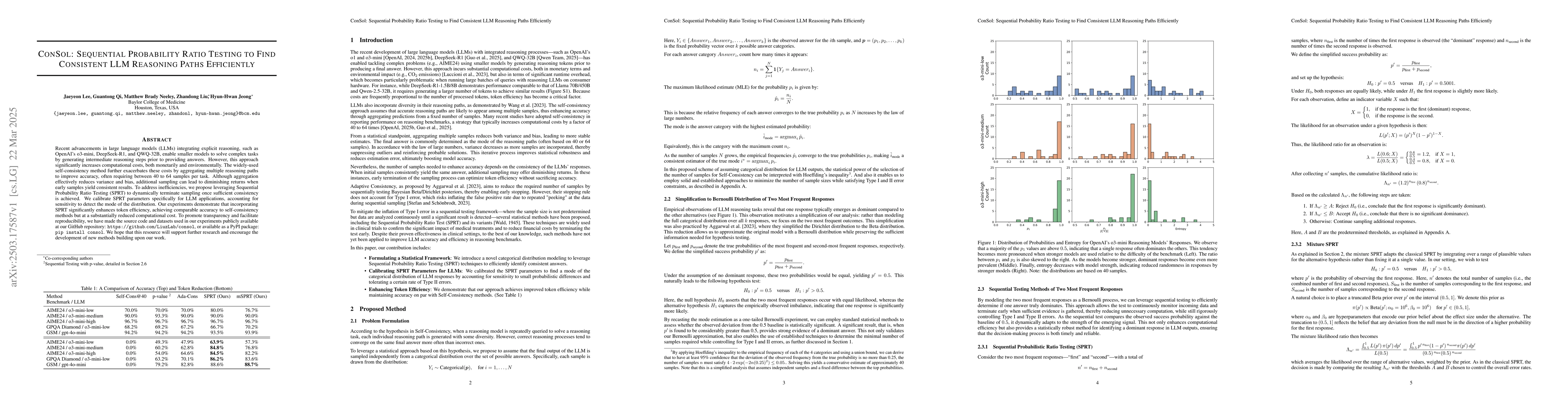 Thumbnail for ConSol: Sequential Probability Ratio Testing to Find Consistent LLM
  Reasoning Paths Efficiently