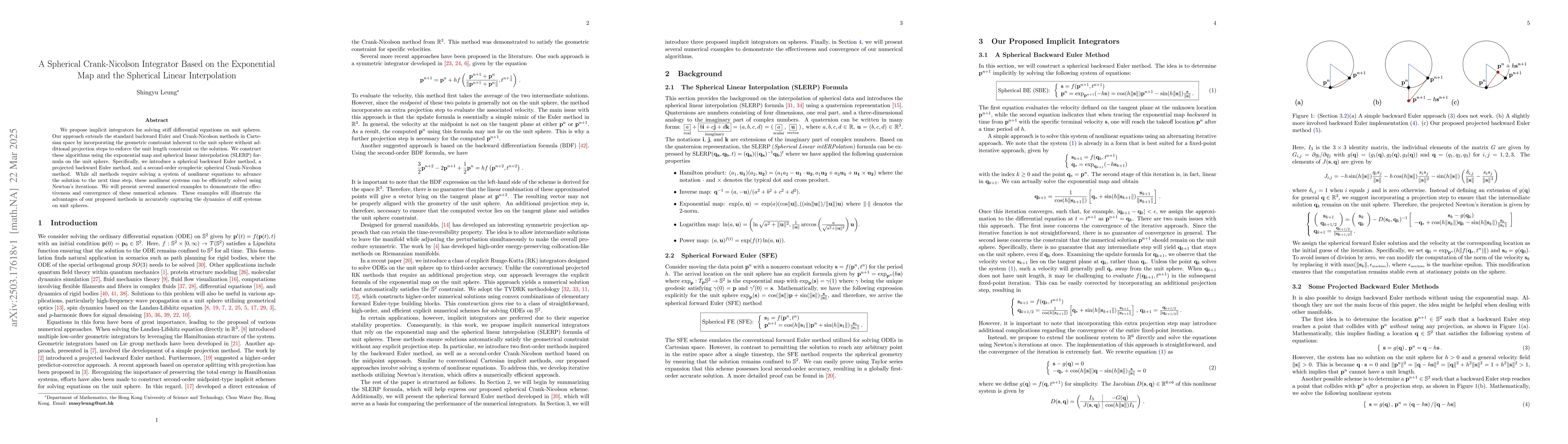 Thumbnail for A Spherical Crank-Nicolson Integrator Based on the Exponential Map and
  the Spherical Linear Interpolation