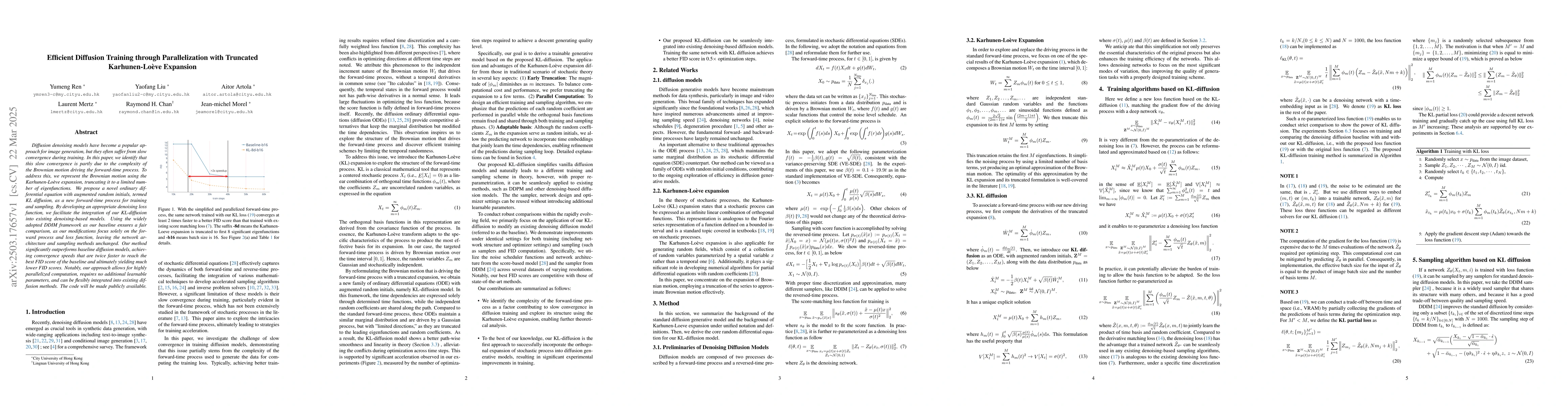 Thumbnail for Efficient Diffusion Training through Parallelization with Truncated
  Karhunen-Loève Expansion