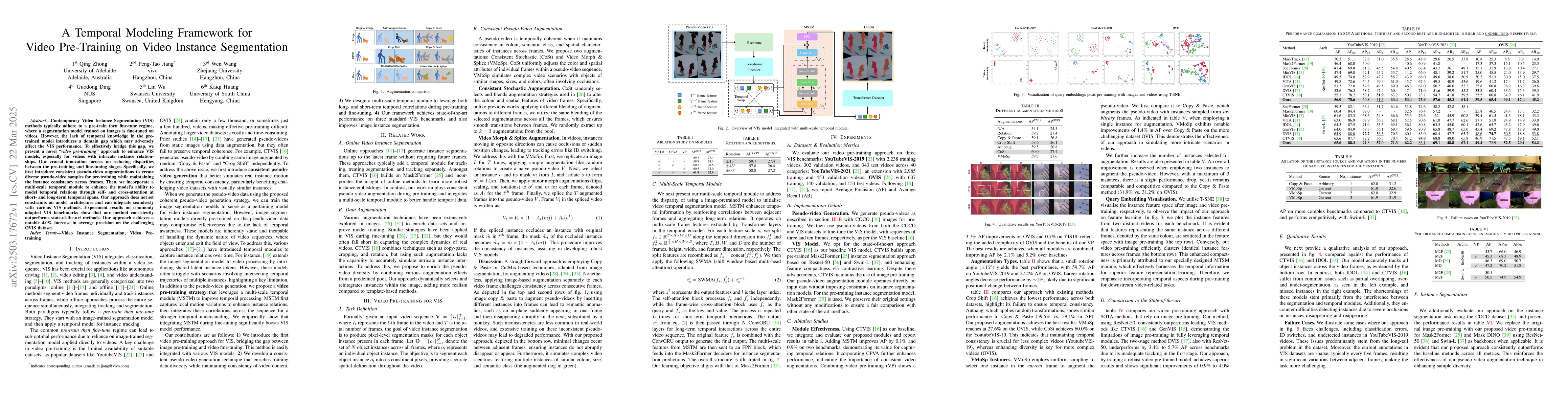 Thumbnail for A Temporal Modeling Framework for Video Pre-Training on Video Instance
  Segmentation