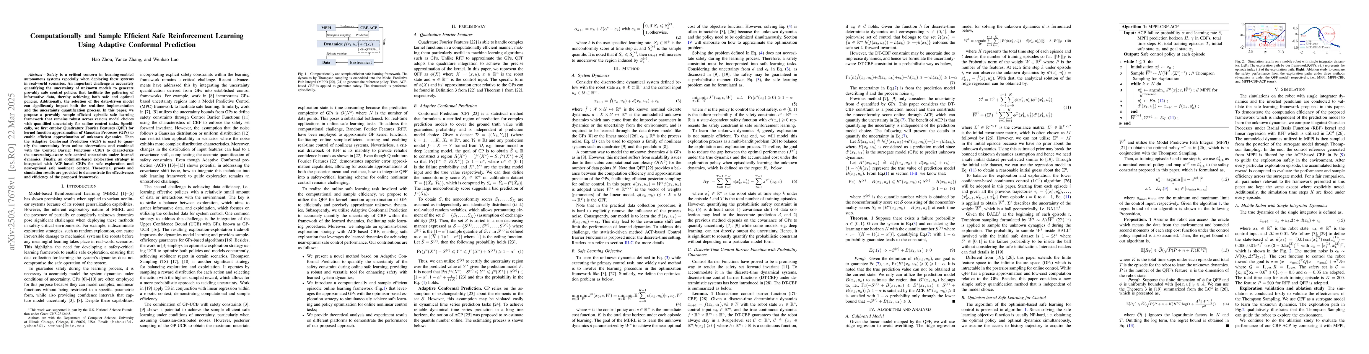 Thumbnail for Computationally and Sample Efficient Safe Reinforcement Learning Using
  Adaptive Conformal Prediction