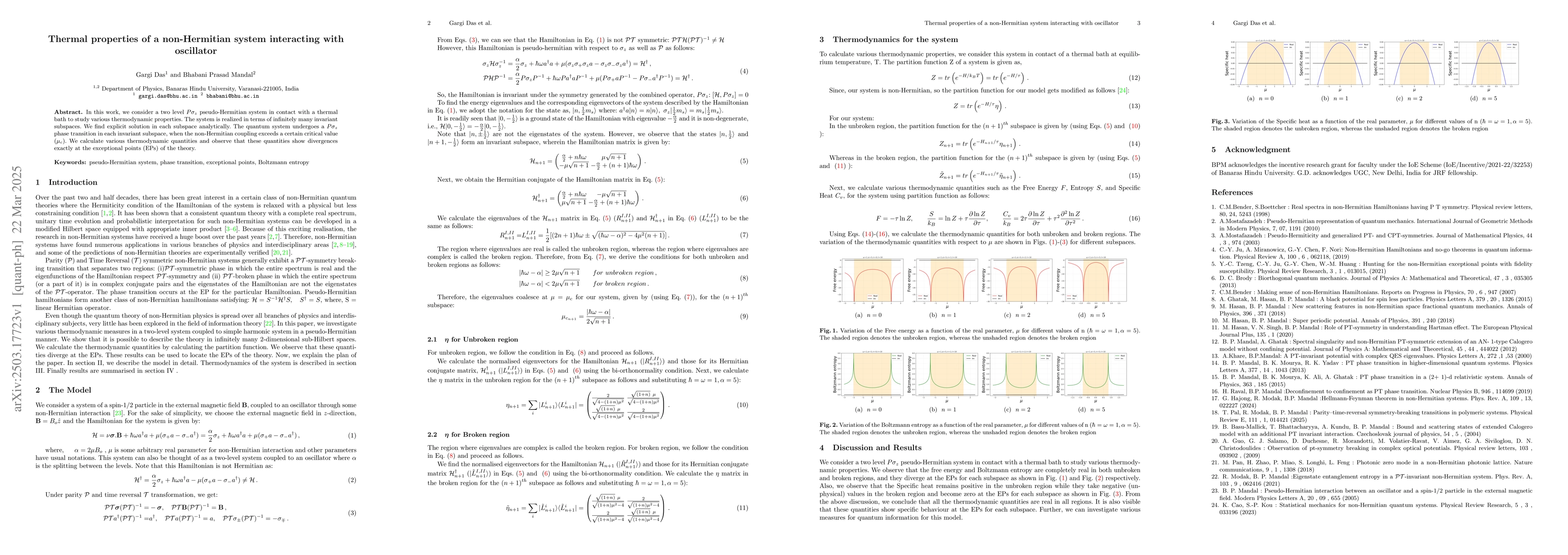 Thumbnail for Thermal properties of a non-Hermitian system interacting with oscillator