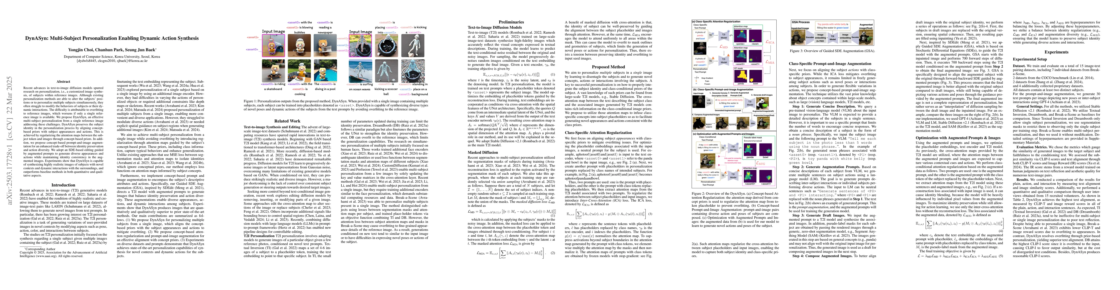 Thumbnail for DynASyn: Multi-Subject Personalization Enabling Dynamic Action Synthesis
