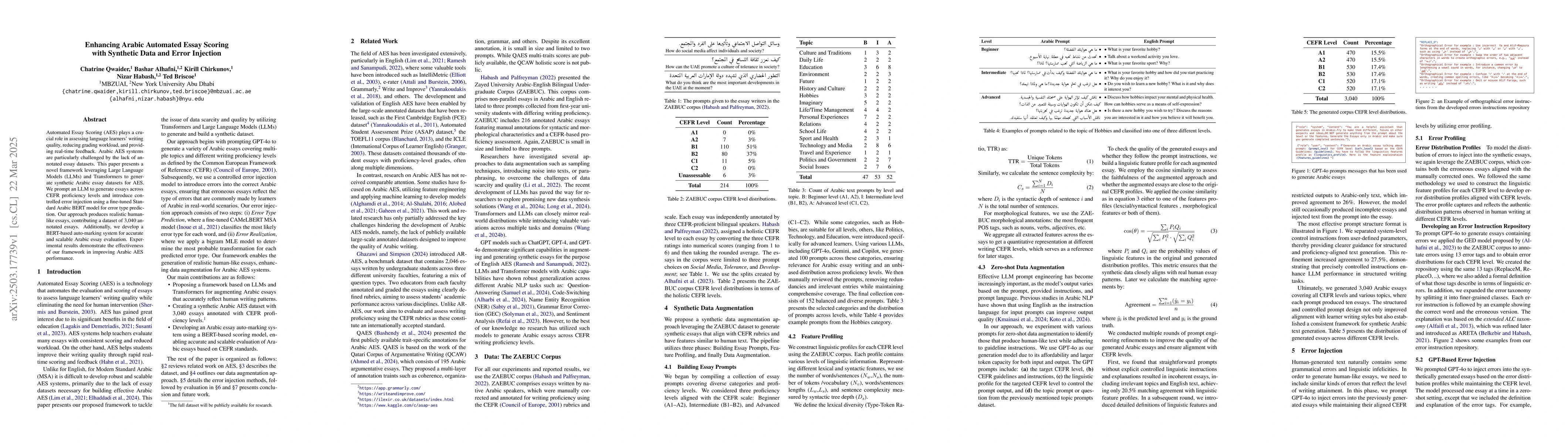 Thumbnail for Enhancing Arabic Automated Essay Scoring with Synthetic Data and Error
  Injection