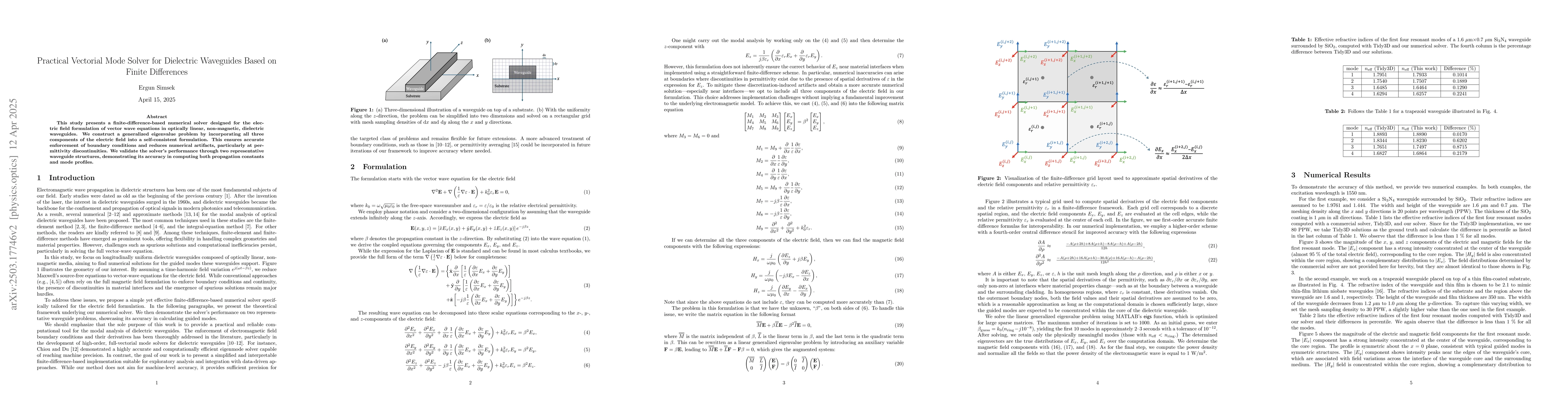 Thumbnail for A Nonlinear Finite-Difference Solver for Modal Analysis of Dielectric
  Waveguides