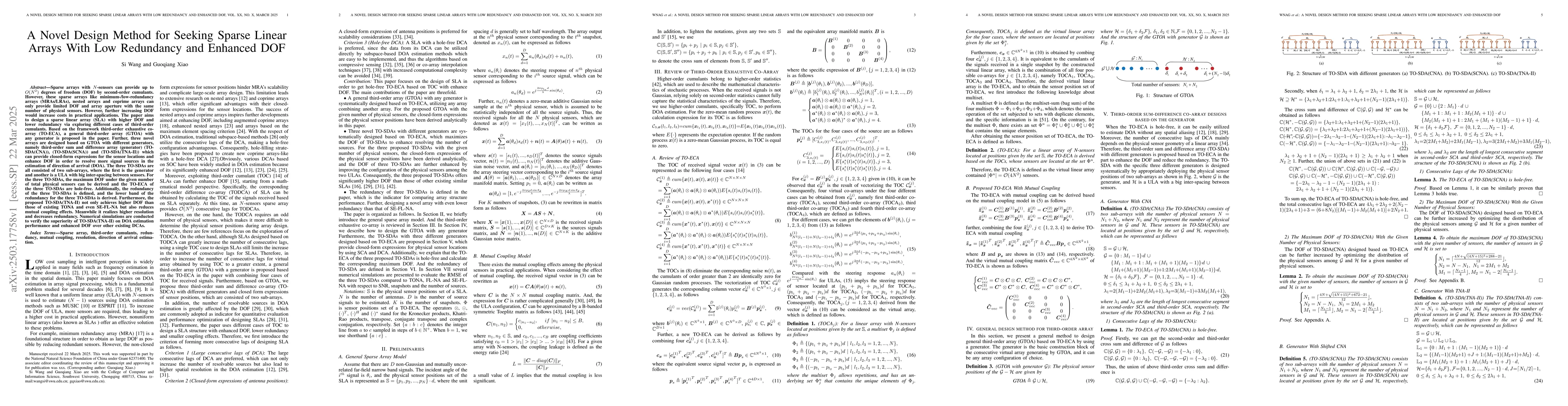 Thumbnail for A Novel Design Method for Seeking Sparse Linear Arrays With Low
  Redundancy and Enhanced DOF