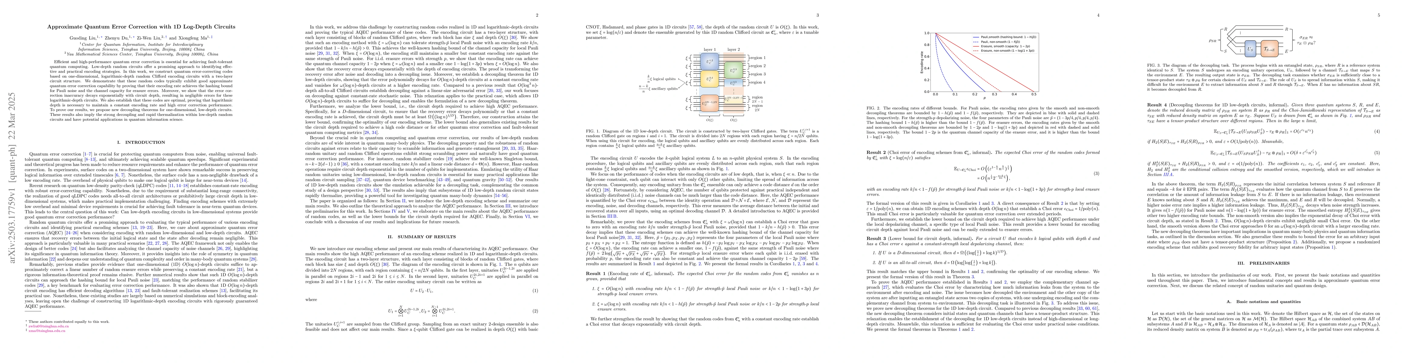 Thumbnail for Approximate Quantum Error Correction with 1D Log-Depth Circuits