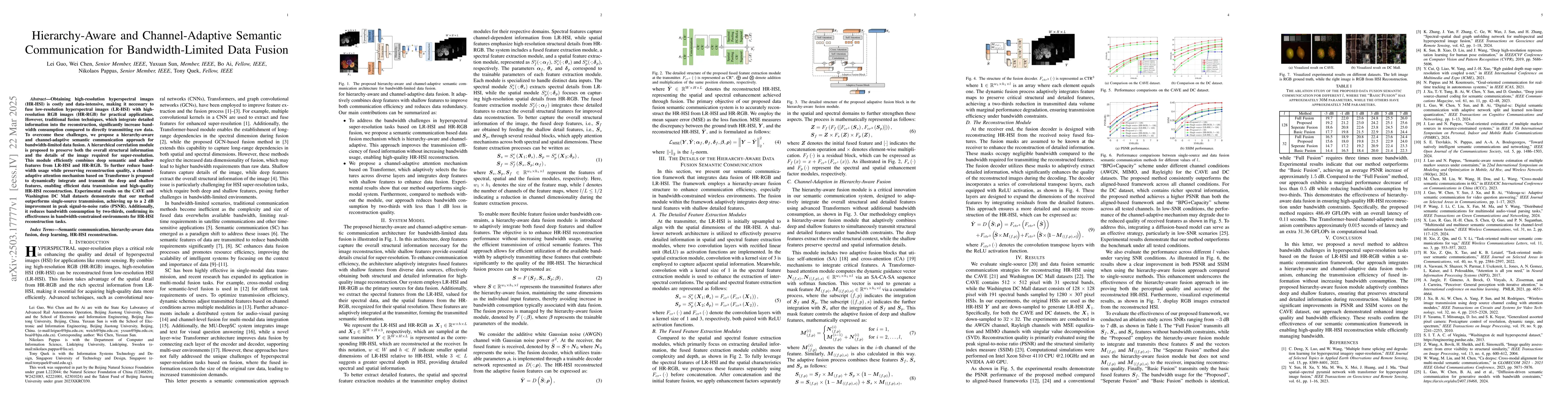 Thumbnail for Hierarchy-Aware and Channel-Adaptive Semantic Communication for
  Bandwidth-Limited Data Fusion