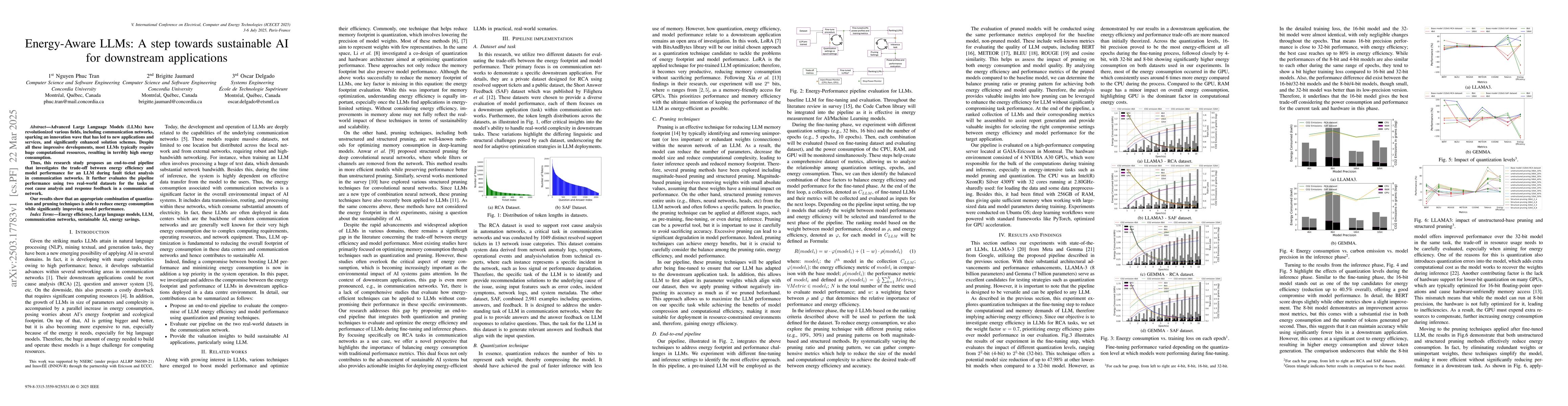 Thumbnail for Energy-Aware LLMs: A step towards sustainable AI for downstream
  applications