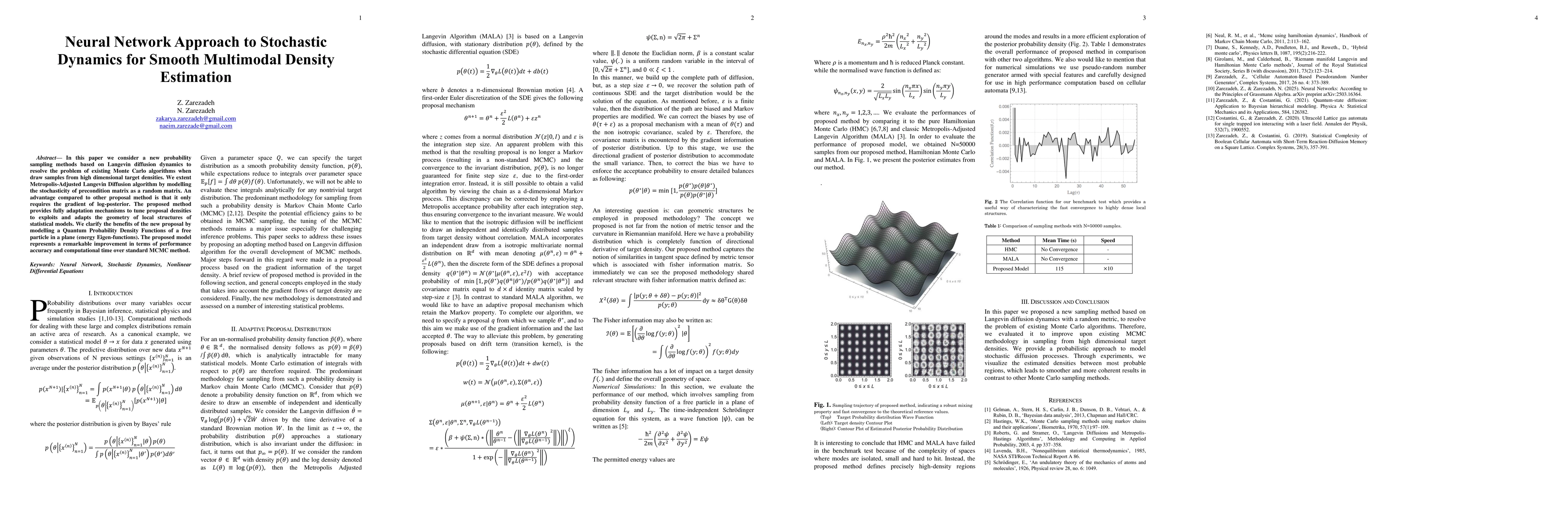 Thumbnail for Neural Network Approach to Stochastic Dynamics for Smooth Multimodal
  Density Estimation