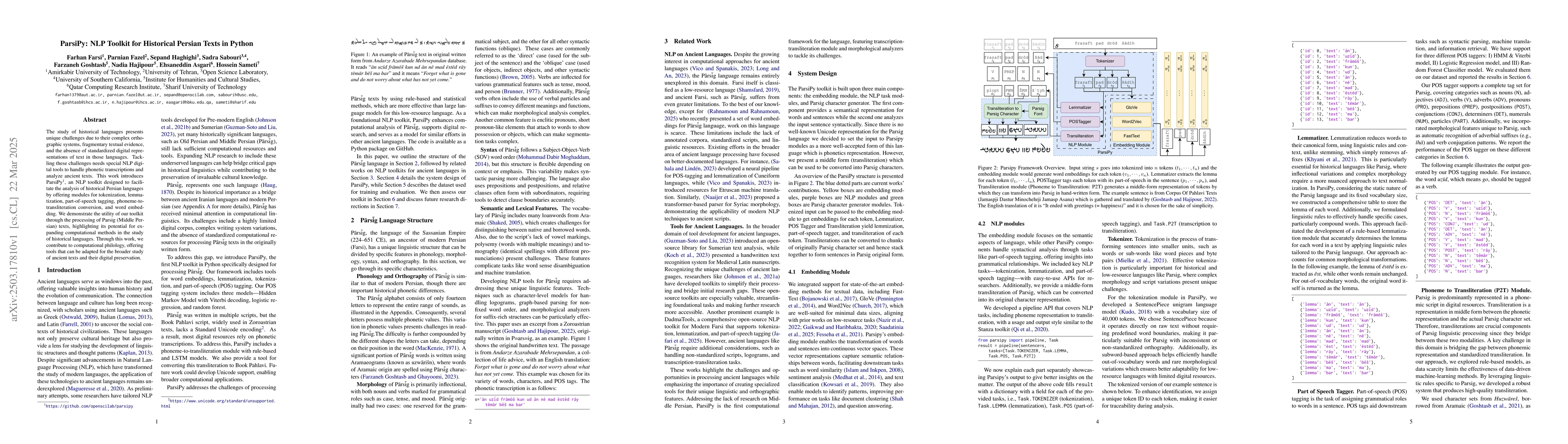 Thumbnail for ParsiPy: NLP Toolkit for Historical Persian Texts in Python