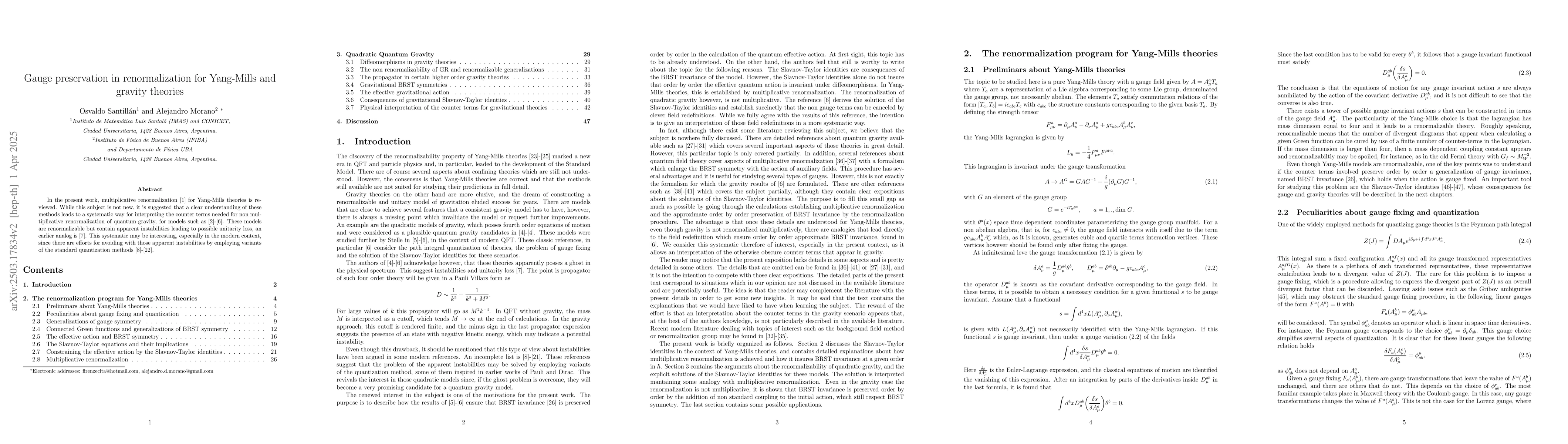 Thumbnail for Gauge preservation in renormalization for Yang-Mills and gravity
  theories