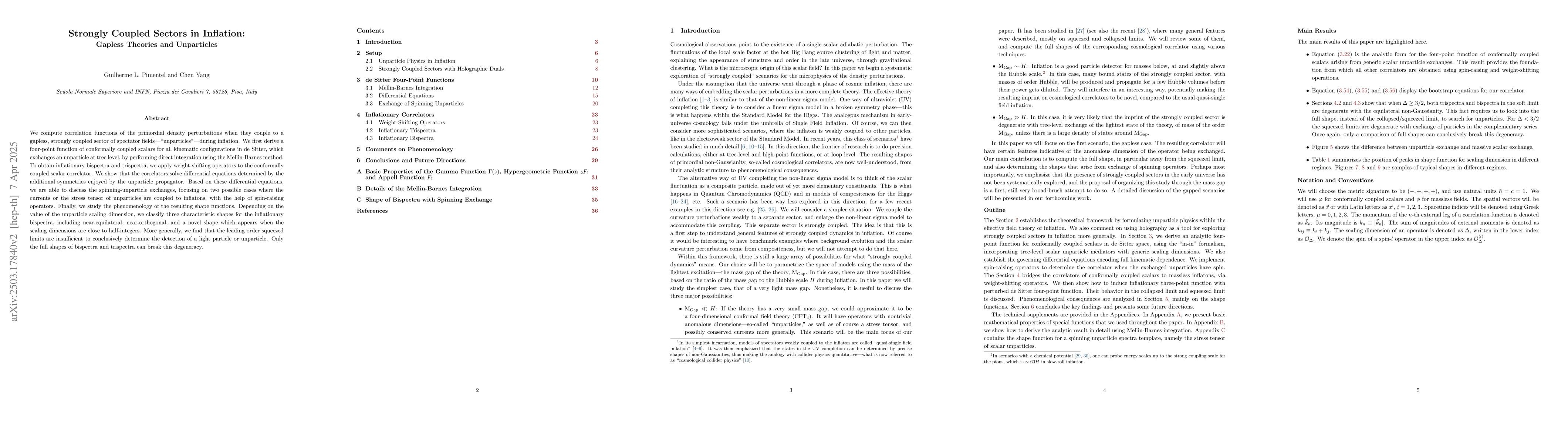 Thumbnail for Strongly Coupled Sectors in Inflation: Gapless Theories and Unparticles