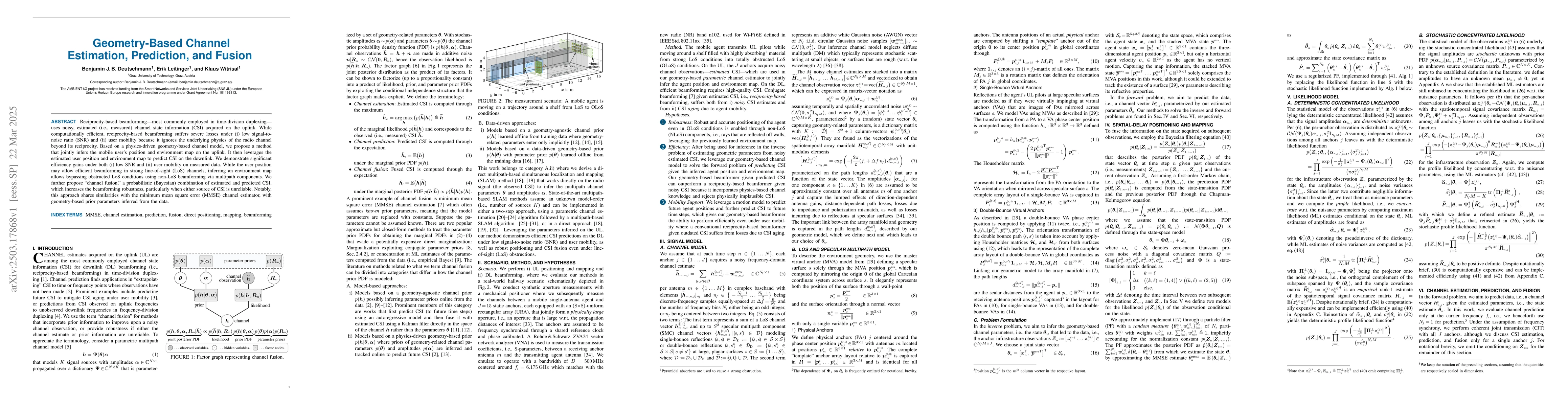 Thumbnail for Geometry-Based Channel Estimation, Prediction, and Fusion