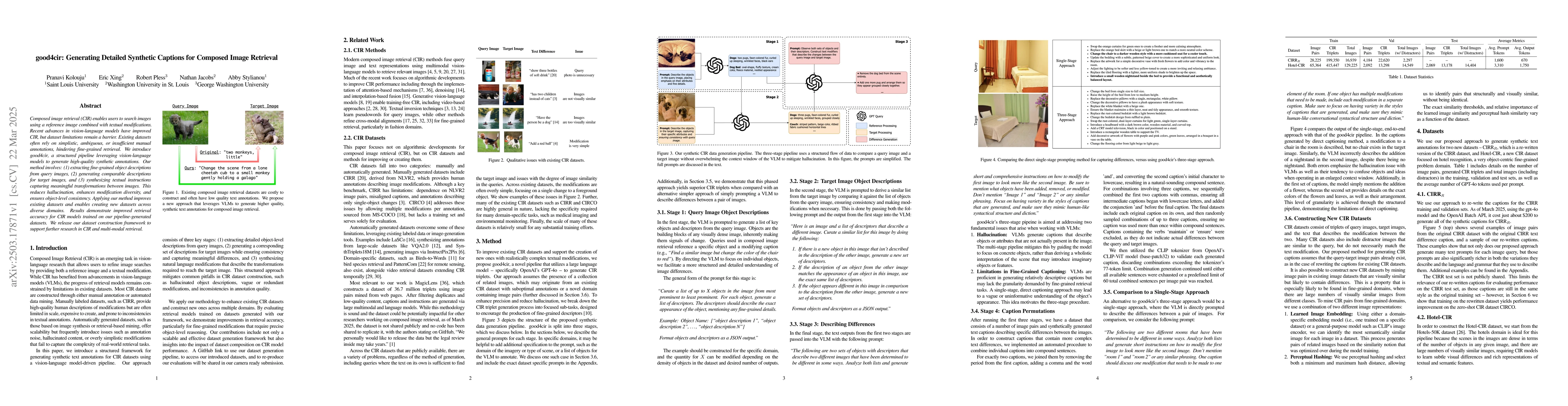 Thumbnail for good4cir: Generating Detailed Synthetic Captions for Composed Image
  Retrieval