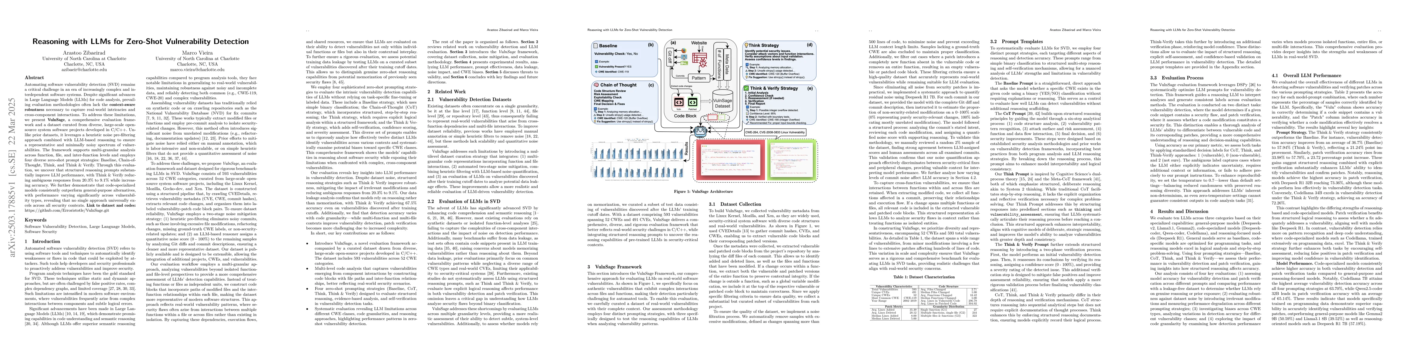 Thumbnail for Reasoning with LLMs for Zero-Shot Vulnerability Detection