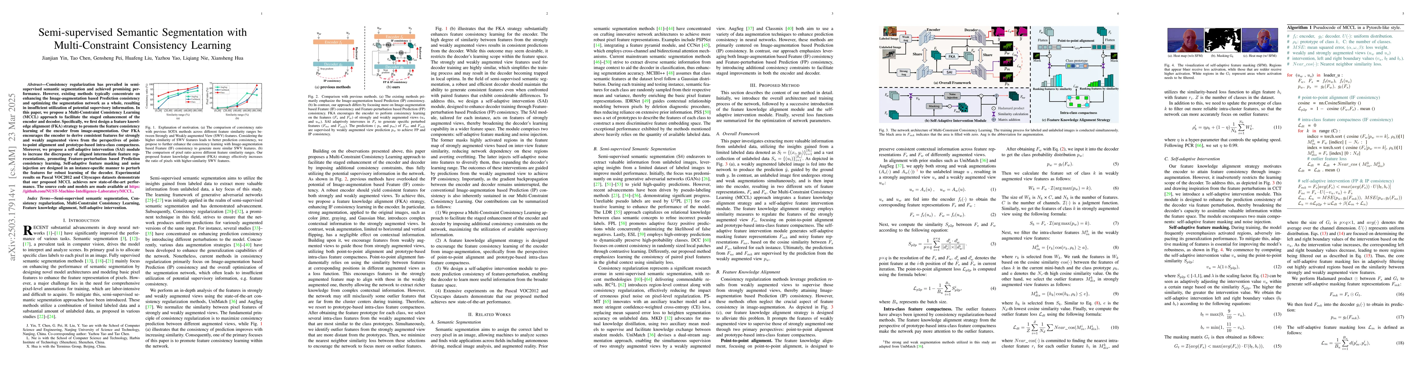 Thumbnail for Semi-supervised Semantic Segmentation with Multi-Constraint Consistency
  Learning