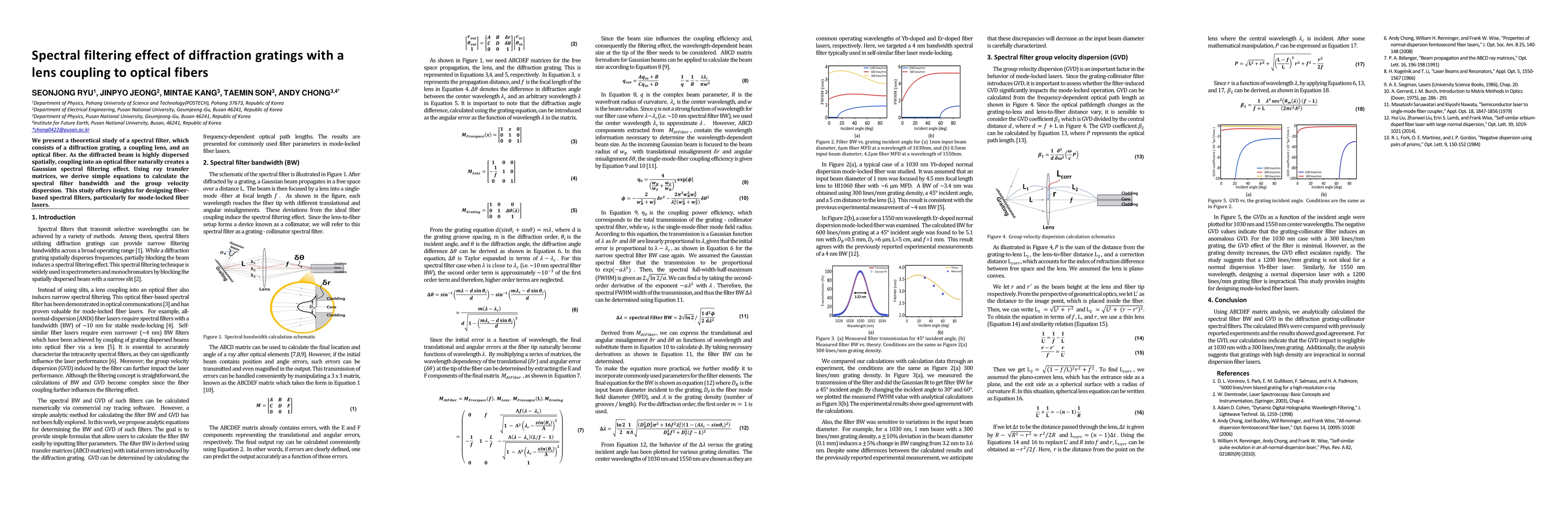 Thumbnail for Spectral filtering effect of diffraction gratings with a lens coupling
  to optical fibers