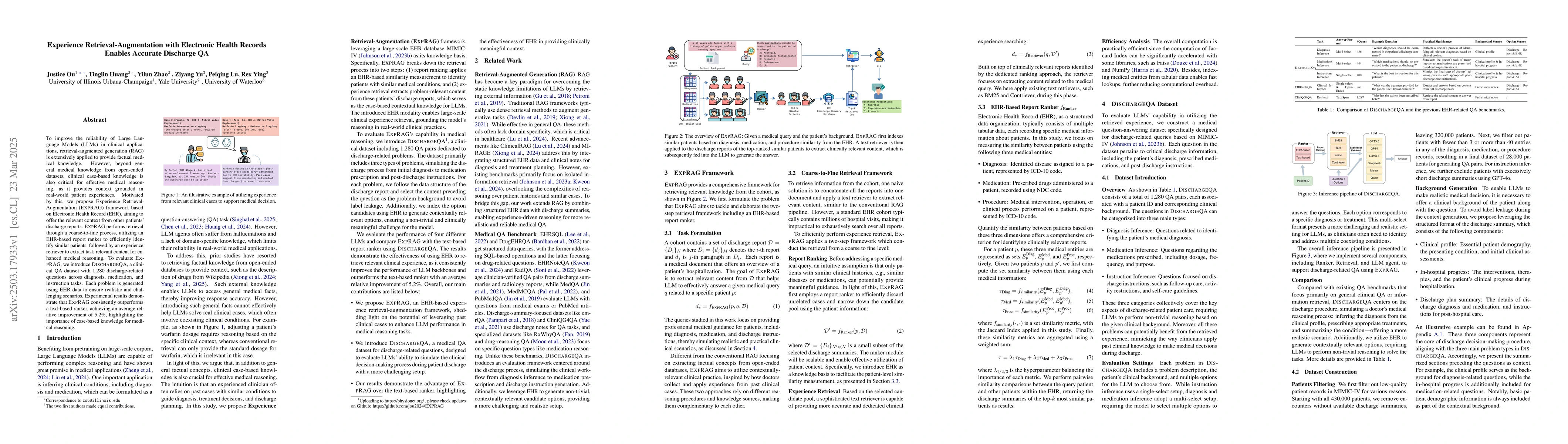 Thumbnail for Experience Retrieval-Augmentation with Electronic Health Records Enables
  Accurate Discharge QA