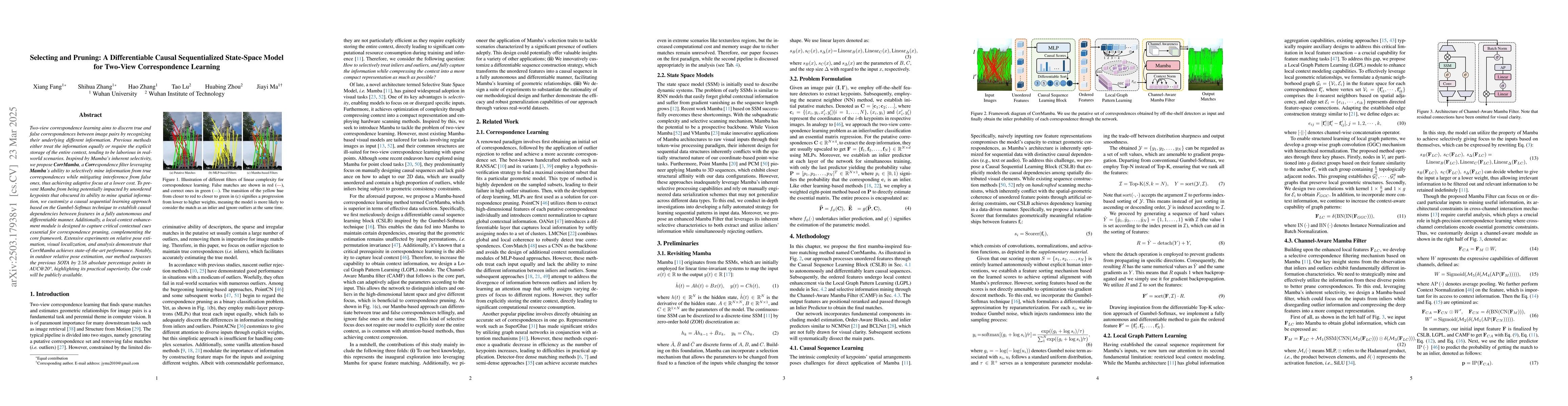 Thumbnail for Selecting and Pruning: A Differentiable Causal Sequentialized
  State-Space Model for Two-View Correspondence Learning