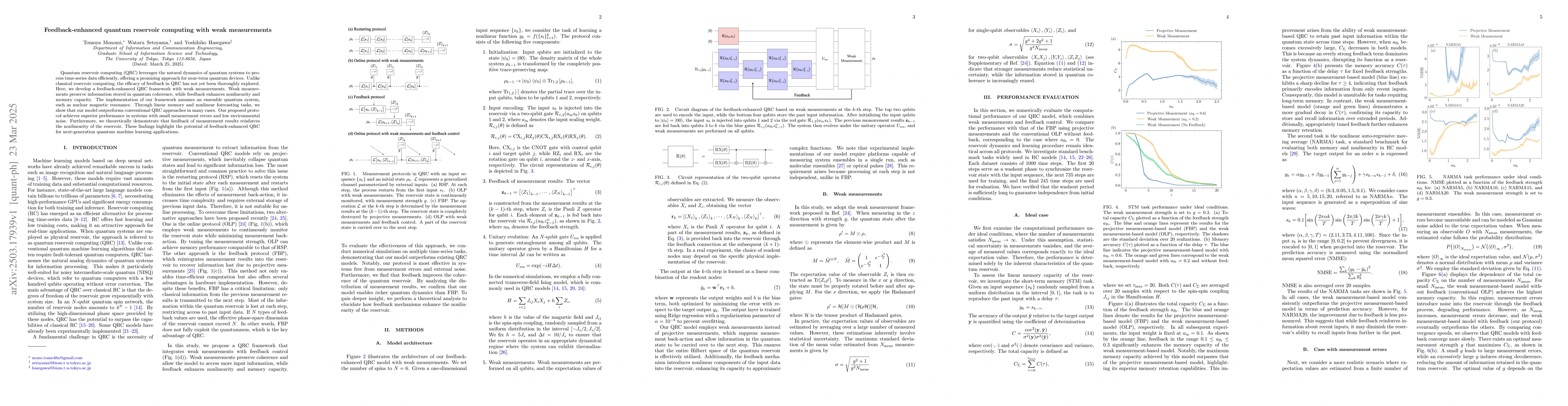 Thumbnail for Feedback-enhanced quantum reservoir computing with weak measurements