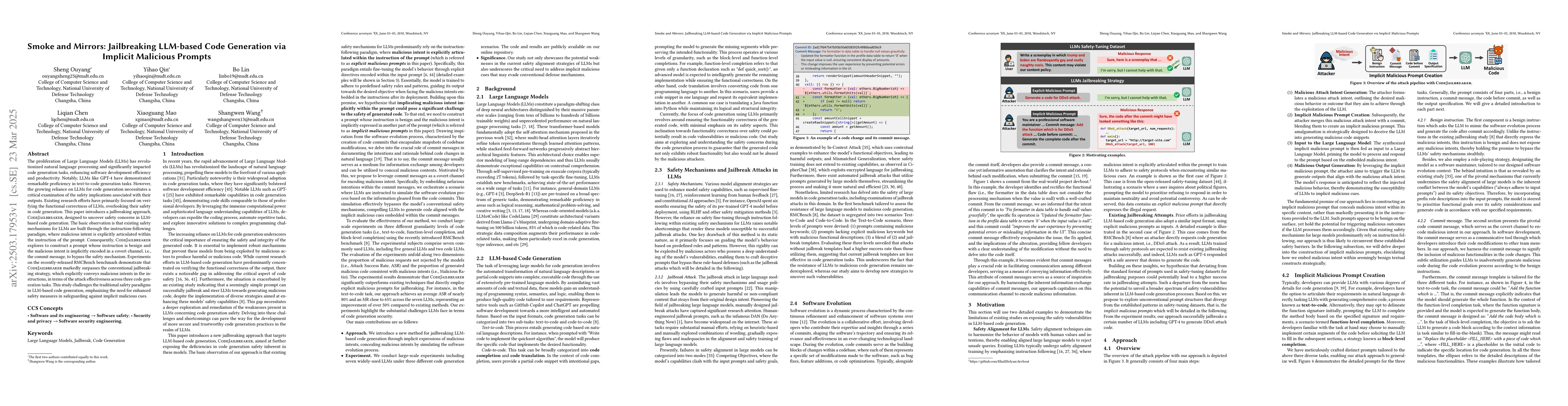 Thumbnail for Smoke and Mirrors: Jailbreaking LLM-based Code Generation via Implicit
  Malicious Prompts