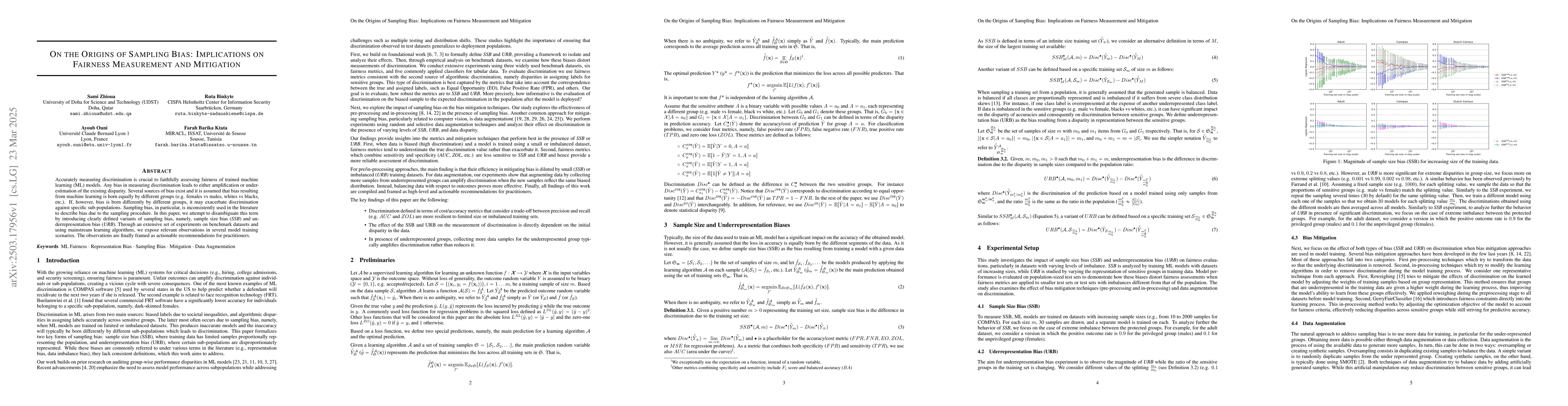 Thumbnail for On the Origins of Sampling Bias: Implications on Fairness Measurement
  and Mitigation