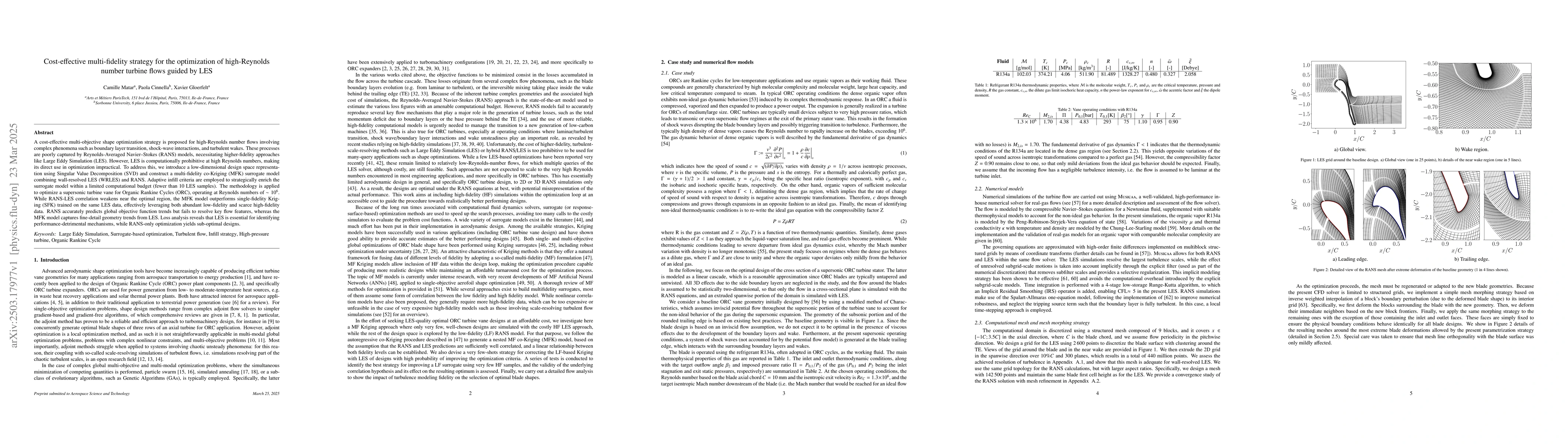 Thumbnail for Cost-effective multi-fidelity strategy for the optimization of
  high-Reynolds number turbine flows guided by LES