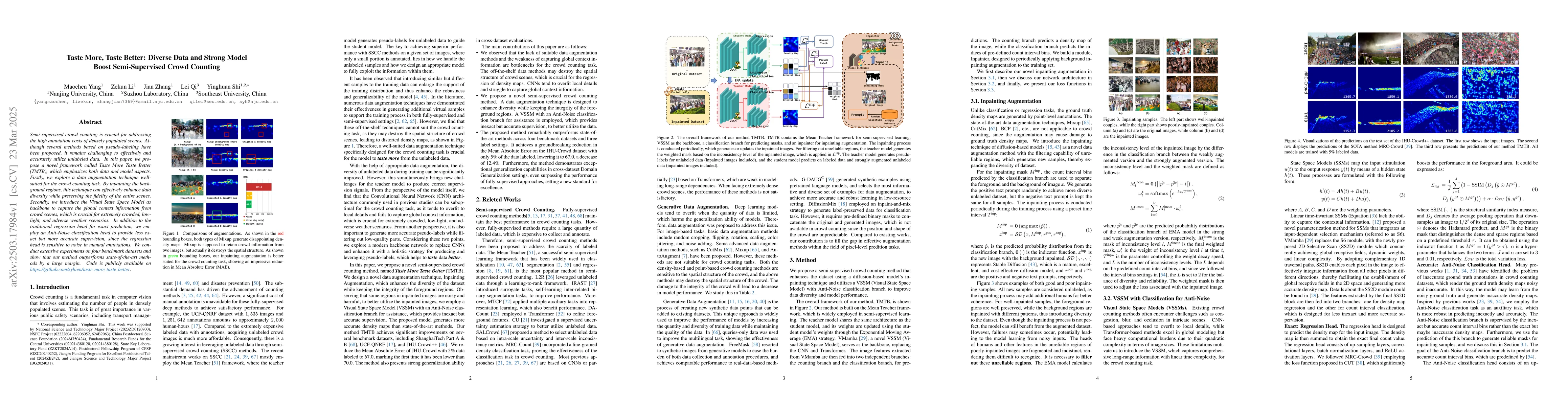 Thumbnail for Taste More, Taste Better: Diverse Data and Strong Model Boost
  Semi-Supervised Crowd Counting