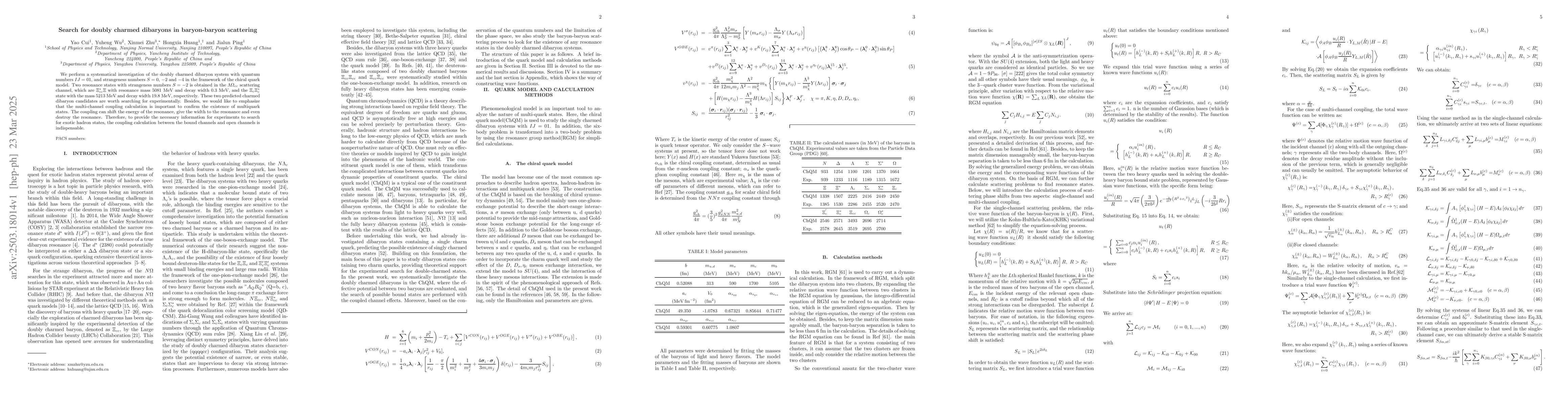 Thumbnail for Search for doubly charmed dibaryons in baryon-baryon scattering