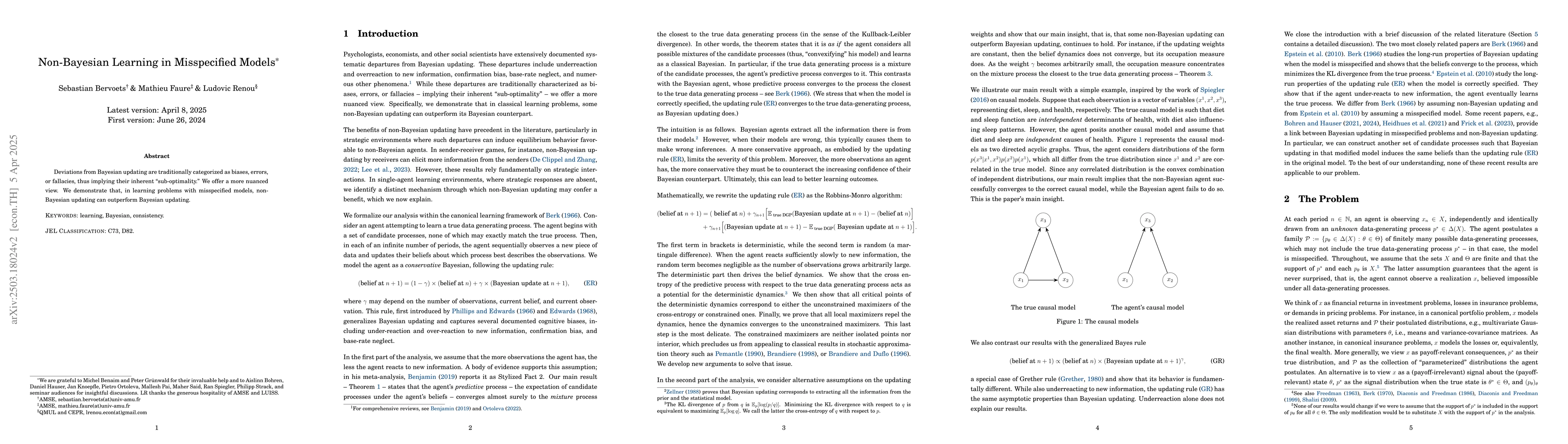 Thumbnail for Non-Bayesian Learning in Misspecified Models