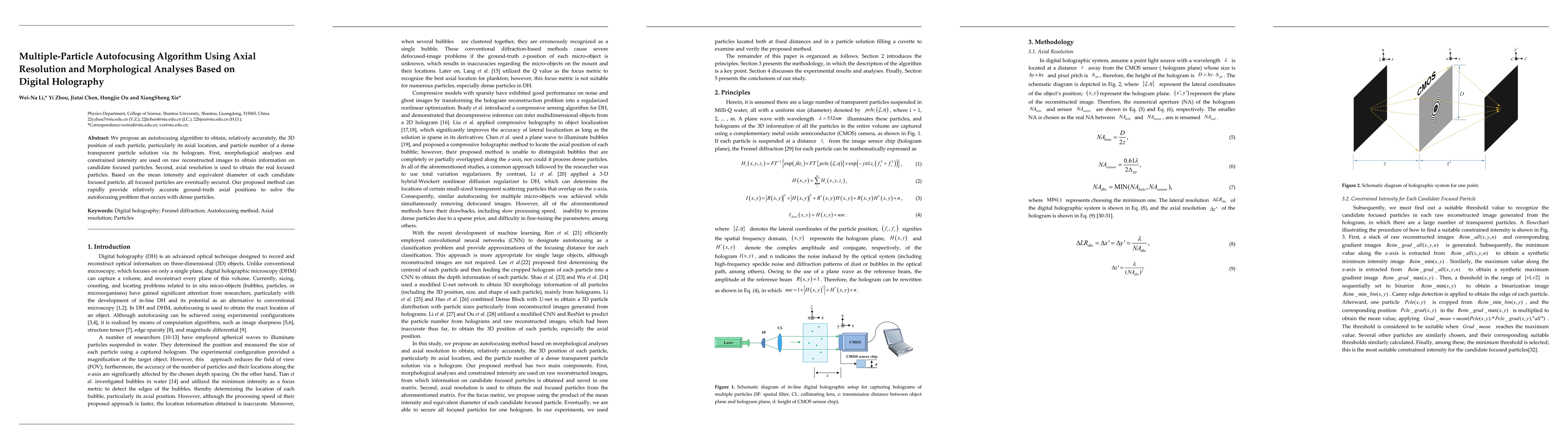 Thumbnail for Multiple-Particle Autofocusing Algorithm Using Axial Resolution and
  Morphological Analyses Based on Digital Holography