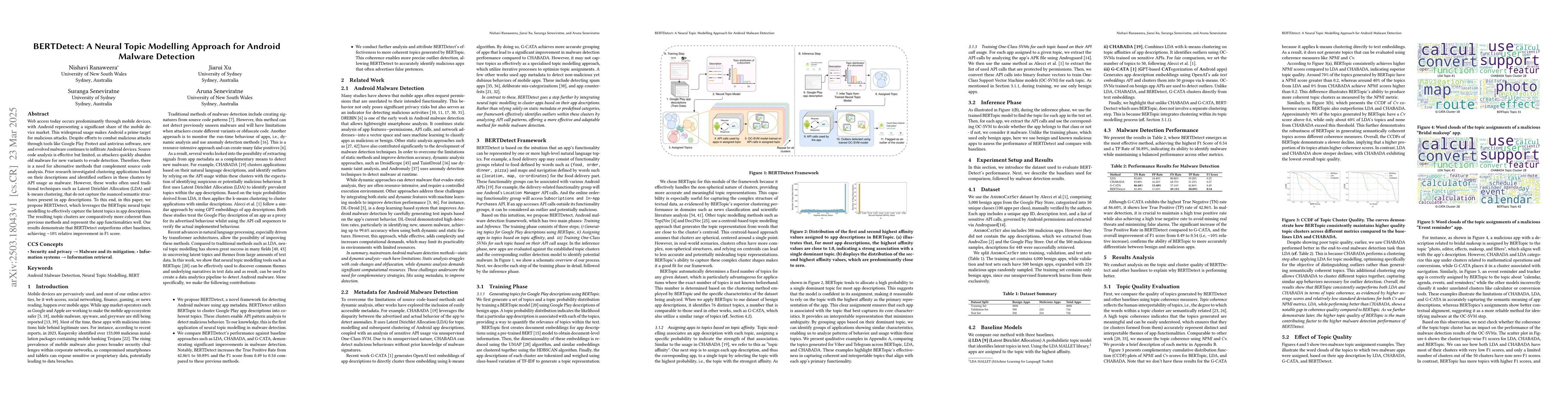 Thumbnail for BERTDetect: A Neural Topic Modelling Approach for Android Malware
  Detection