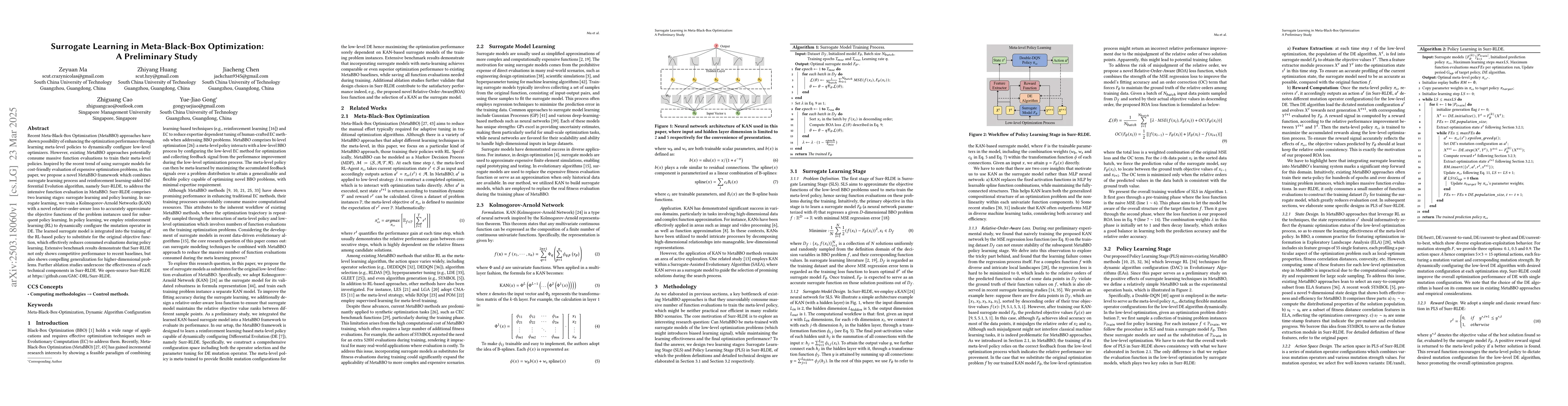 Thumbnail for Surrogate Learning in Meta-Black-Box Optimization: A Preliminary Study