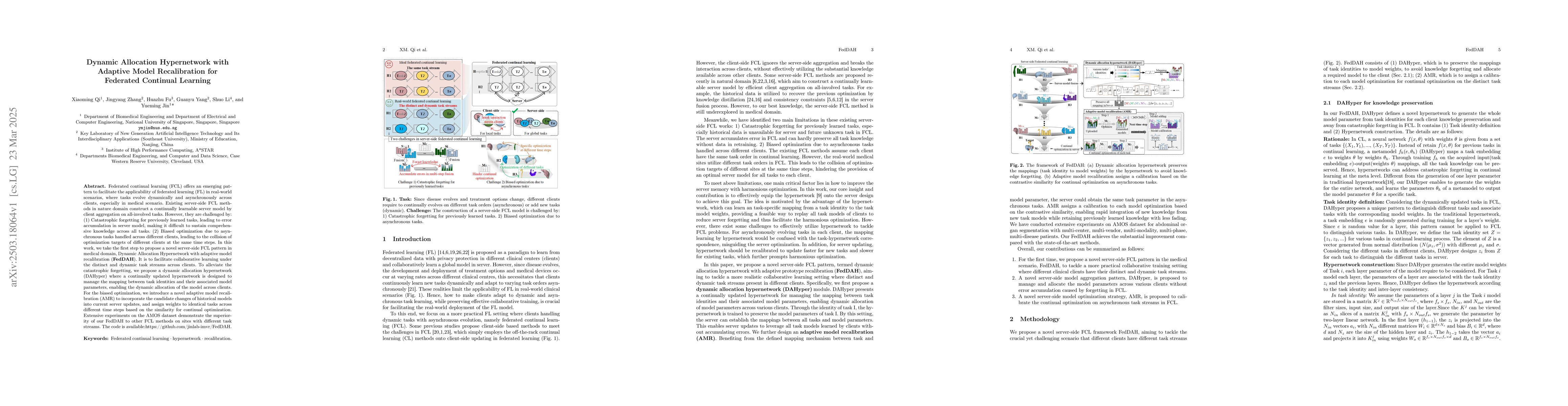 Thumbnail for Dynamic Allocation Hypernetwork with Adaptive Model Recalibration for
  FCL