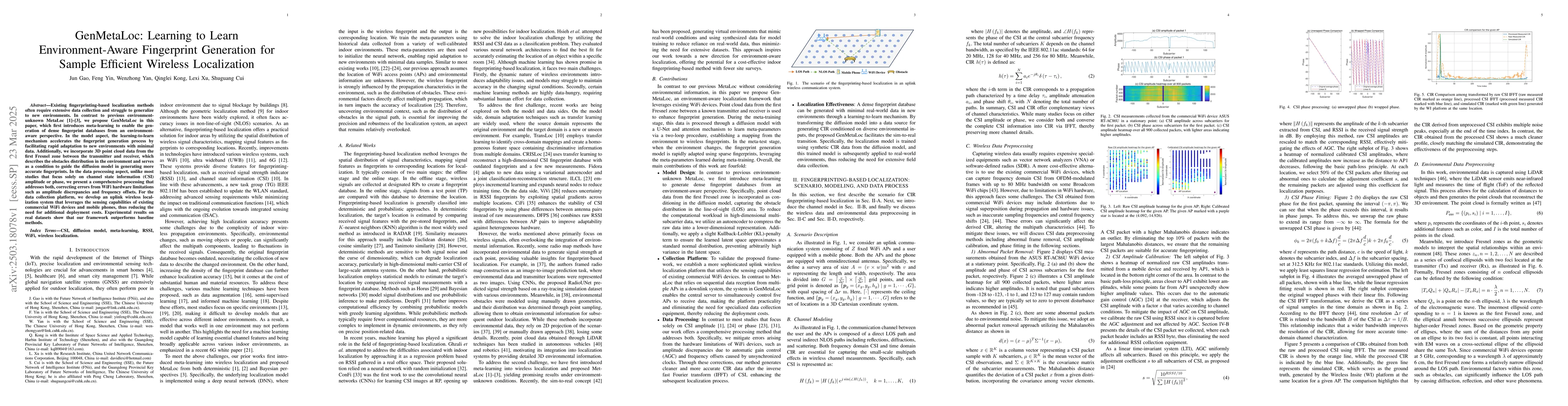 Thumbnail for GenMetaLoc: Learning to Learn Environment-Aware Fingerprint Generation
  for Sample Efficient Wireless Localization