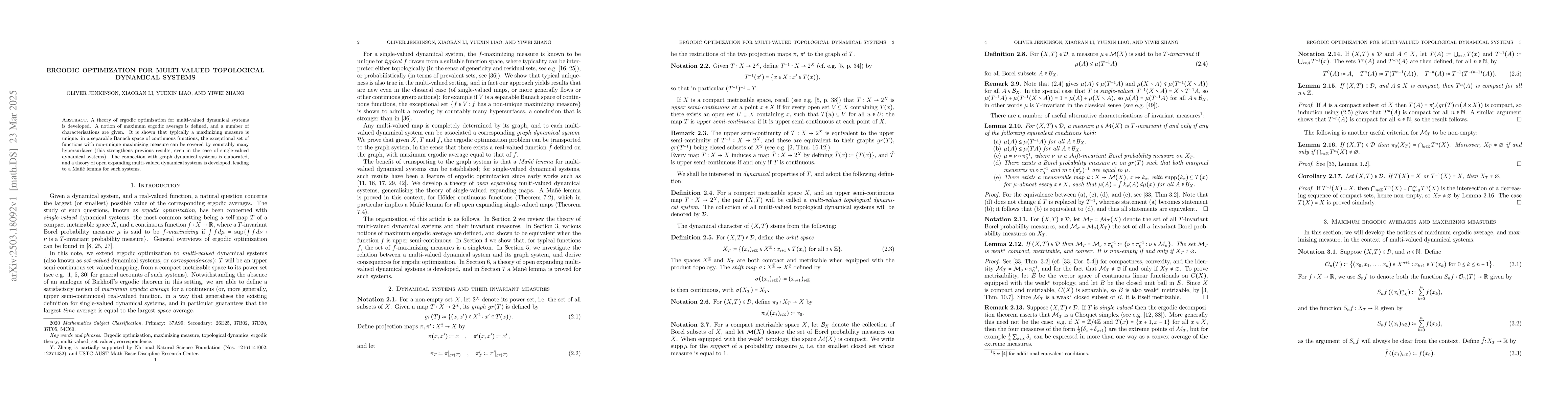 Thumbnail for Ergodic Optimization for Multi-valued Topological Dynamical Systems