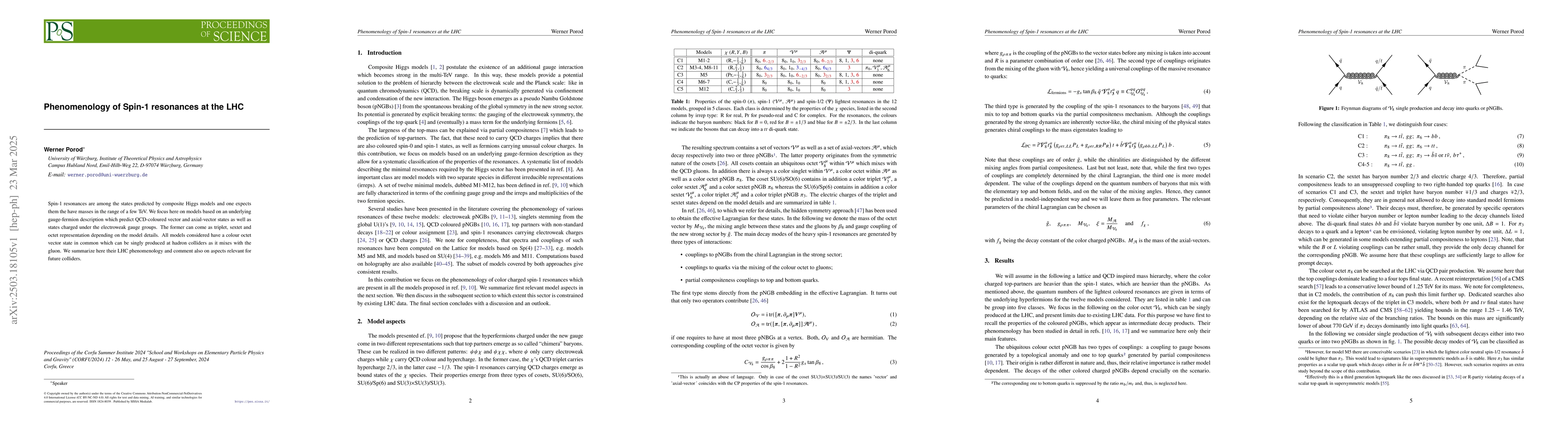 Thumbnail for Phenomenology of Spin-1 resonances at the LH
