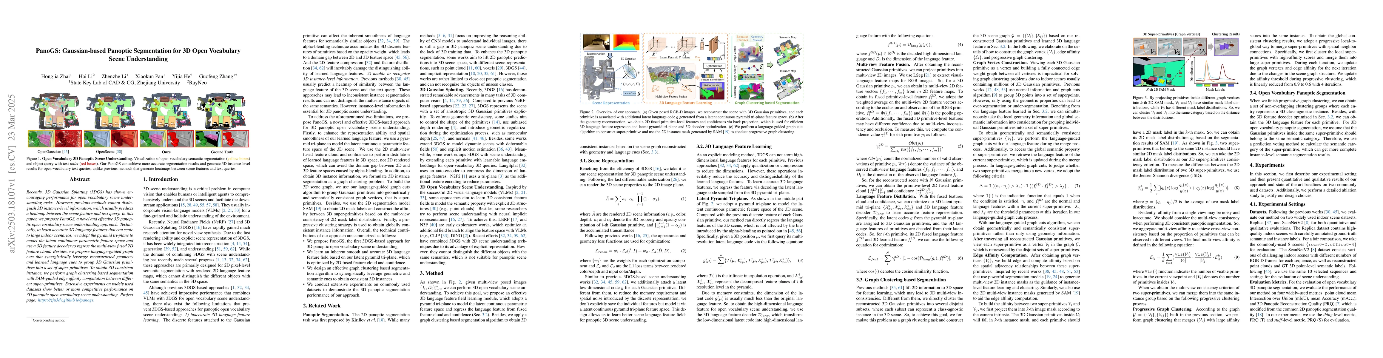 Thumbnail for PanoGS: Gaussian-based Panoptic Segmentation for 3D Open Vocabulary
  Scene Understanding
