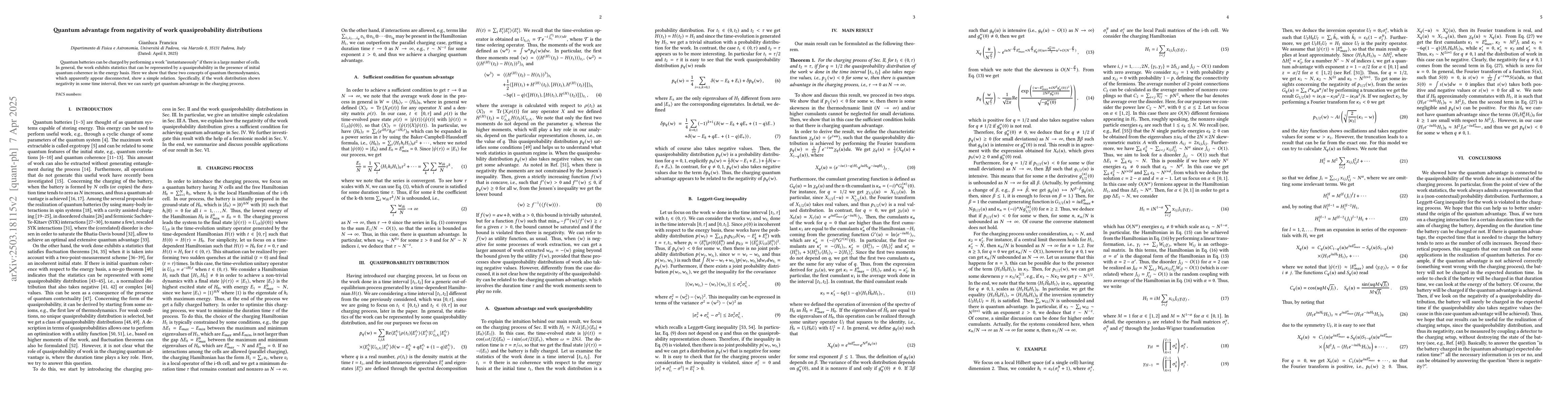 Thumbnail for Quantum advantage from negativity of work quasiprobability distributions