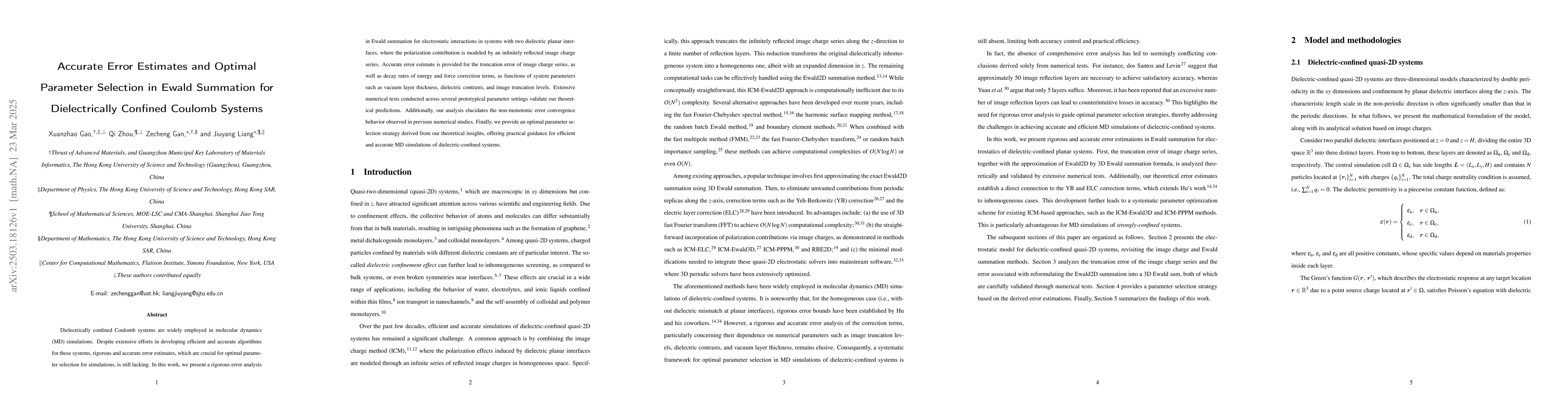 Thumbnail for Accurate Error Estimates and Optimal Parameter Selection in Ewald
  Summation for Dielectrically Confined Coulomb Systems